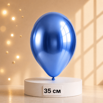 Шар латексный синий хром, 35 см