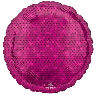 Шар Круг розовые пайетки, 46 см