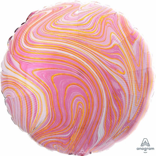Воздушные шары. Доставка в Москве: Шар Круг розовый мрамор, 46 см Цены на https://sharsky.msk.ru/
