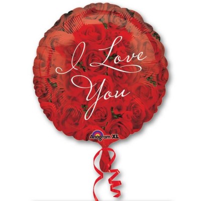 "I Love You" с розами, 46 см