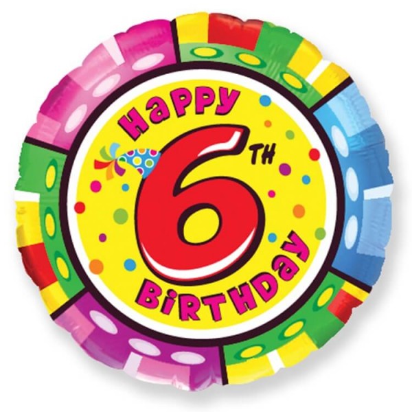 Воздушные шары. Доставка в Москве: На шесть лет, 46 см Цены на https://sharsky.msk.ru/