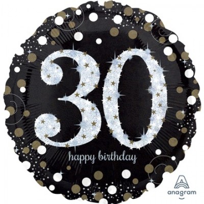 Круг "Happy Birthday" 30 пузырьки, 46 см