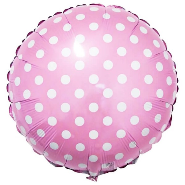 Воздушные шары. Доставка в Москве: Розовый в горошек, 46 см Цены на https://sharsky.msk.ru/