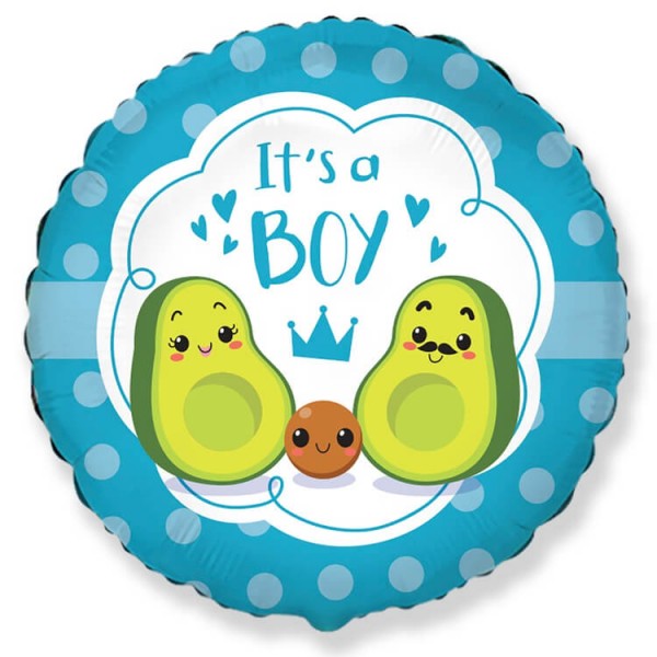 Воздушные шары. Доставка в Москве: "Это мальчик!" авокадо, 46 см Цены на https://sharsky.msk.ru/