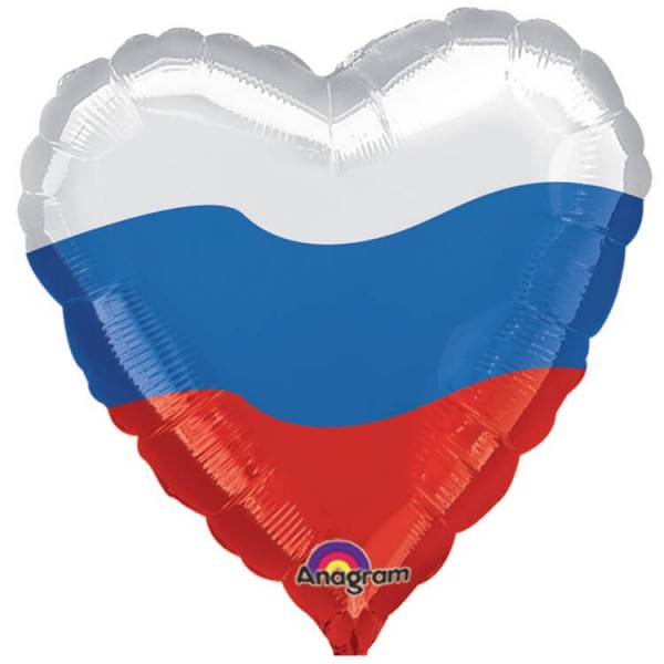 Воздушные шары. Доставка в Москве: Сердце "Триколор", 46 см Цены на https://sharsky.msk.ru/