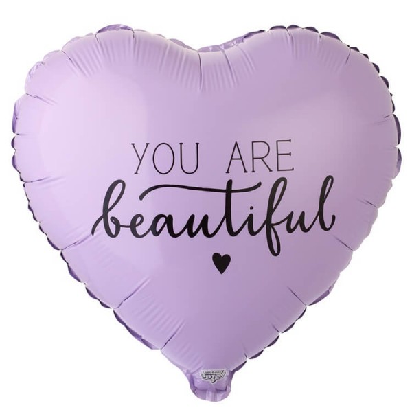Воздушные шары. Доставка в Москве: Сердце "You Are Beautiful", 46 см Цены на https://sharsky.msk.ru/