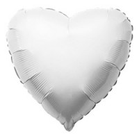 Шар Сердце белое, 46 см