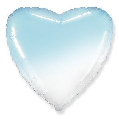 Шар Сердце большое градиентный голубой, 81 см