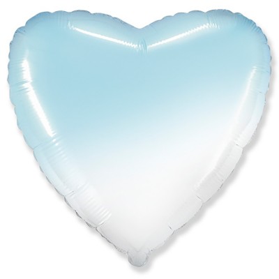 Шар Сердце градиентный голубой, 46 см