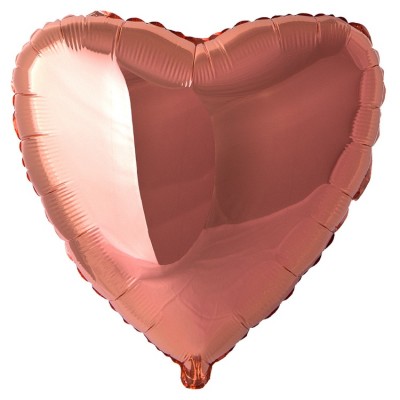 Шар Сердце розовое золото, 46 см