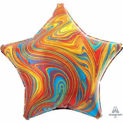 Шар Звезда разноцветный мрамор, 46 см