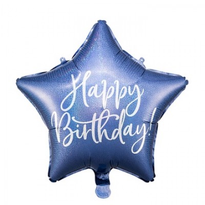 Звезда "Happy Birthday" тёмно-синяя, 46 см