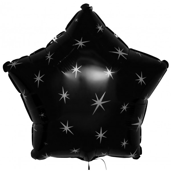Воздушные шары. Доставка в Москве: Шар звезда "Чёрная с искрами", 46 см Цены на https://sharsky.msk.ru/