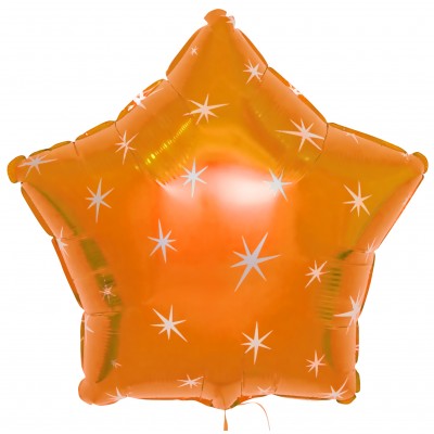 Звезда "Оранжевая с искрами", 46 см