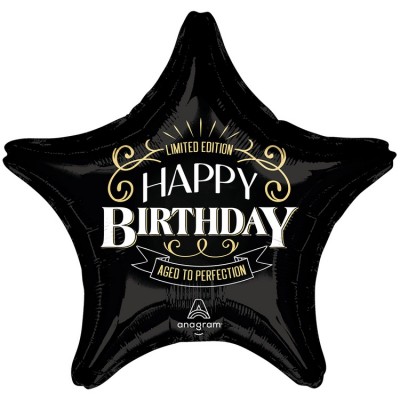 Шар большая звезда "Happy Birthday", 80 см
