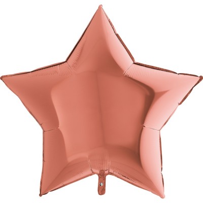 Шар Звезда большая розовое золото, 81 см