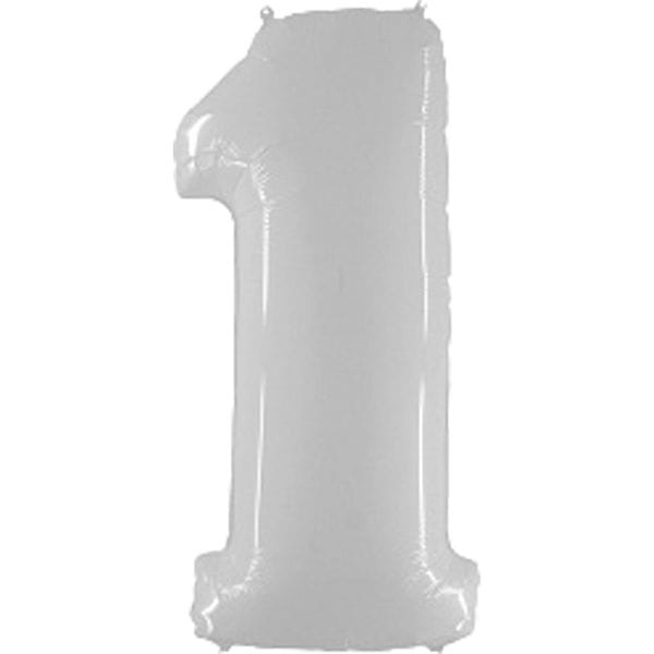Воздушные шары. Доставка в Москве: Шар белая цифра 1 Цены на https://sharsky.msk.ru/