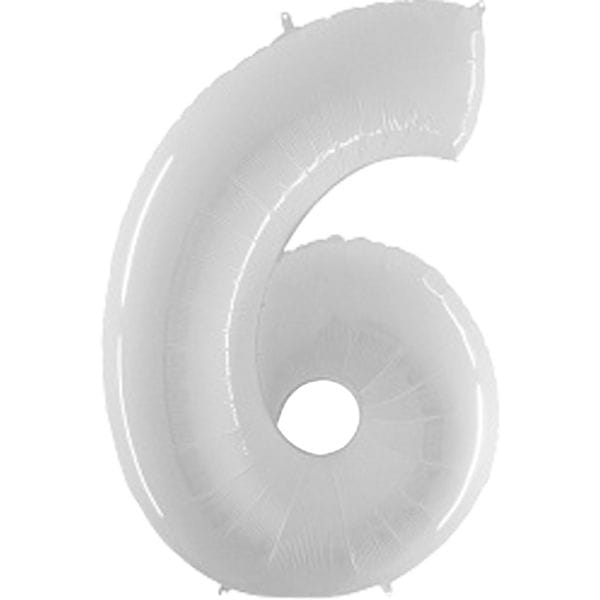Воздушные шары. Доставка в Москве: Шар белая цифра 6 Цены на https://sharsky.msk.ru/