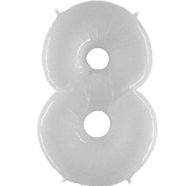 Воздушные шары. Доставка в Москве: Шар белая цифра 8 Цены на https://sharsky.msk.ru/