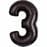 Шар черная цифра 3