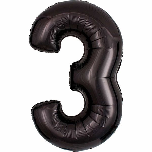 Воздушные шары. Доставка в Москве: Шар черная цифра 3 Цены на https://sharsky.msk.ru/