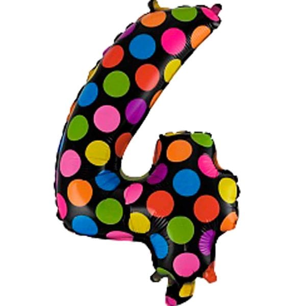 Воздушные шары. Доставка в Москве: Шар цифра в горох 4 Цены на https://sharsky.msk.ru/
