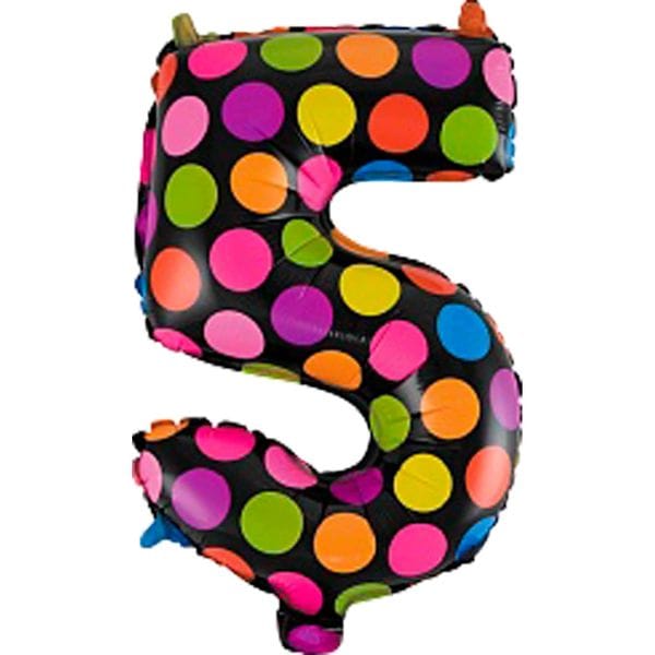 Воздушные шары. Доставка в Москве: Шар цифра в горох 5 Цены на https://sharsky.msk.ru/