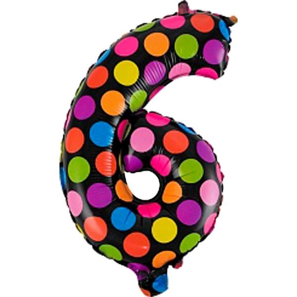 Воздушные шары. Доставка в Москве: Шар цифра в горох 6 Цены на https://sharsky.msk.ru/