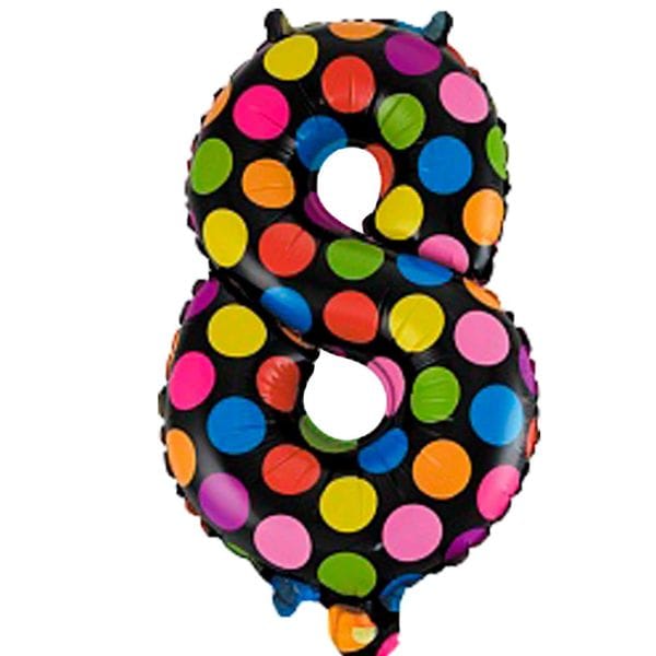 Воздушные шары. Доставка в Москве: Шар цифра в горох 8 Цены на https://sharsky.msk.ru/