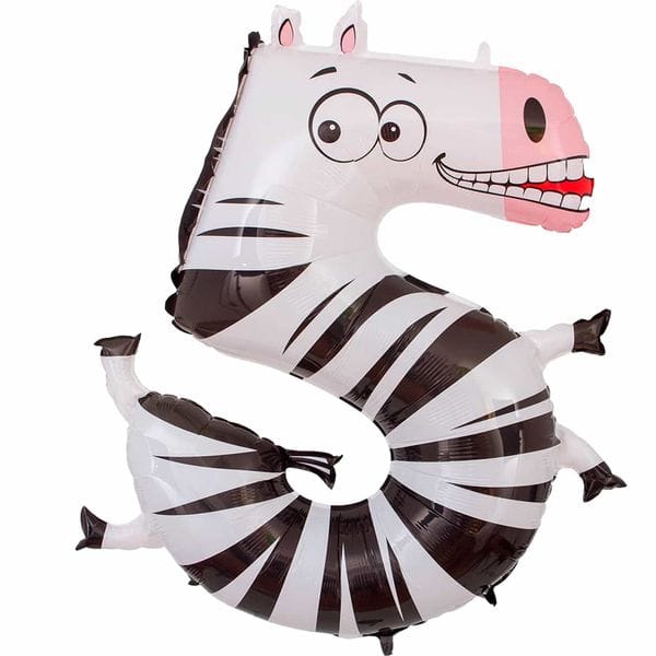 Воздушные шары. Доставка в Москве: Шар цифра с животным 5 Цены на https://sharsky.msk.ru/