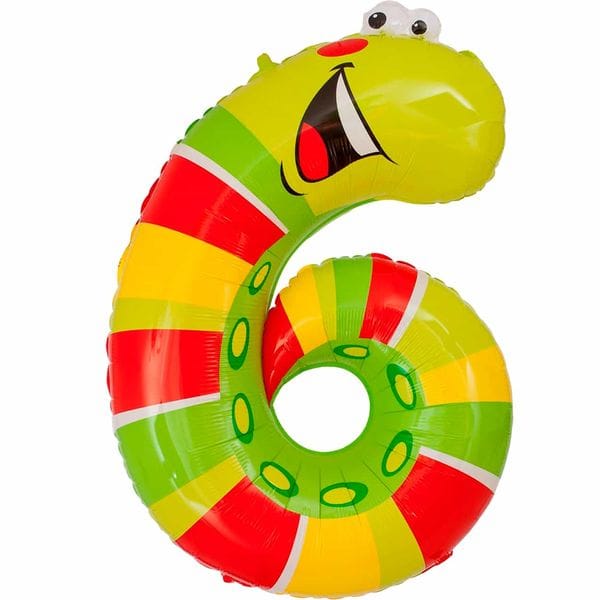 Воздушные шары. Доставка в Москве: Шар цифра с животным 6 Цены на https://sharsky.msk.ru/