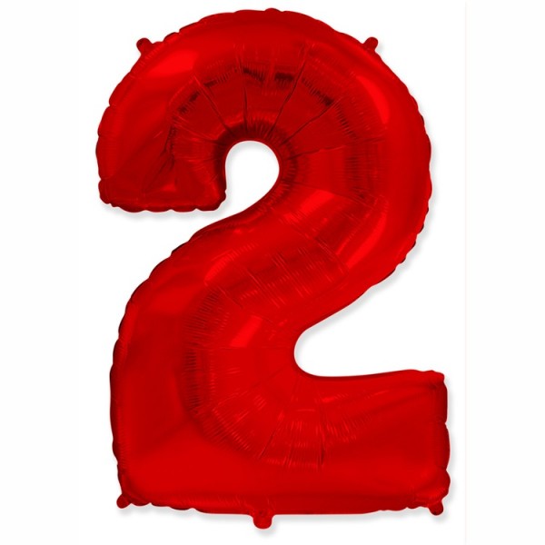 Воздушные шары. Доставка в Москве: Шар красная цифра 2 Цены на https://sharsky.msk.ru/