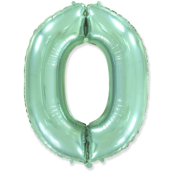 Воздушные шары. Доставка в Москве: Шар мятная цифра 0 Цены на https://sharsky.msk.ru/