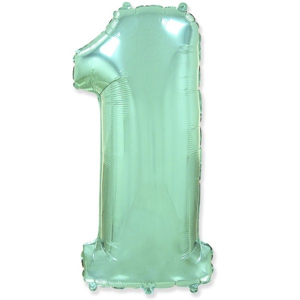 Воздушные шары. Доставка в Москве: Шар мятная цифра 1 Цены на https://sharsky.msk.ru/
