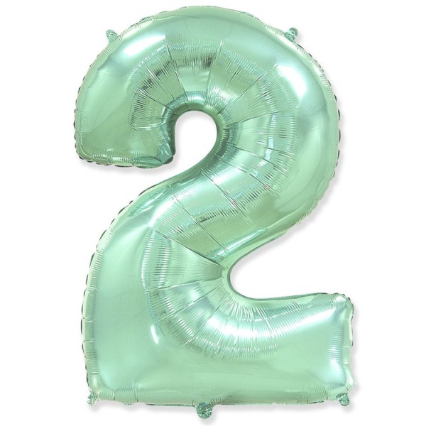 Воздушные шары. Доставка в Москве: Шар мятная цифра 2 Цены на https://sharsky.msk.ru/