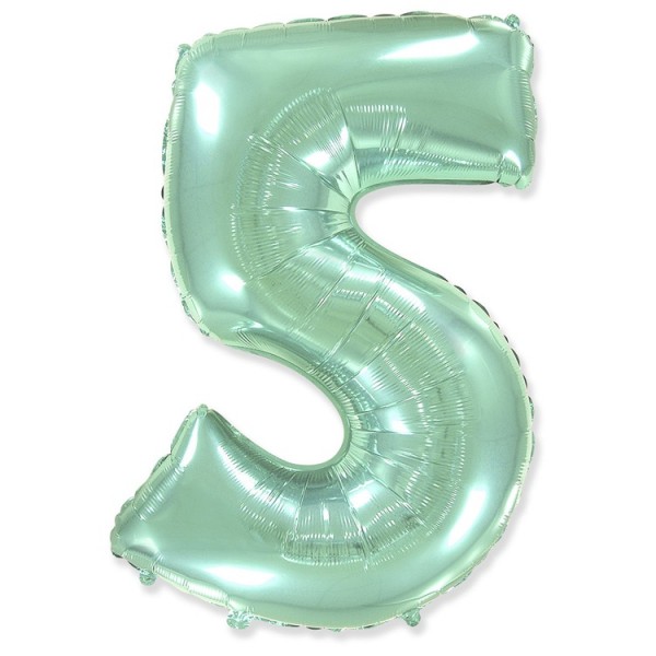 Воздушные шары. Доставка в Москве: Шар мятная цифра 5 Цены на https://sharsky.msk.ru/