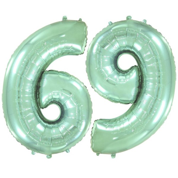 Воздушные шары. Доставка в Москве: Шар мятная цифра 6 или 9 Цены на https://sharsky.msk.ru/