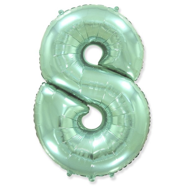 Воздушные шары. Доставка в Москве: Шар мятная цифра 8 Цены на https://sharsky.msk.ru/