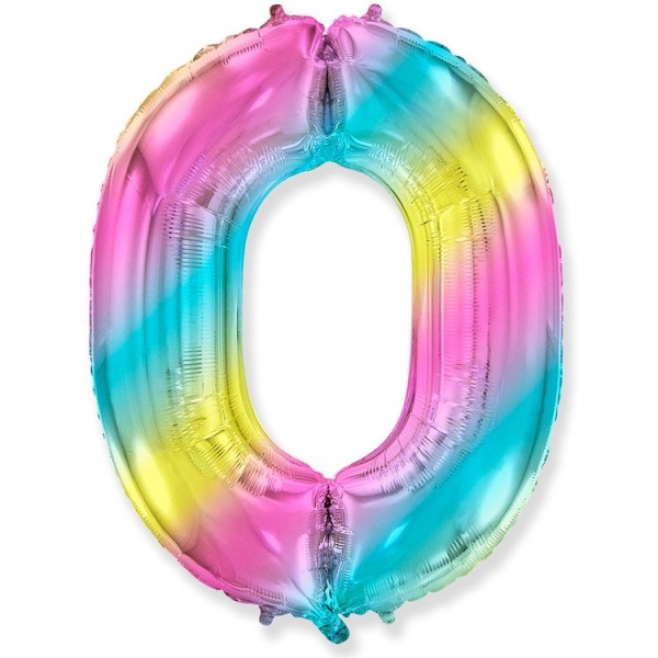 Воздушные шары. Доставка в Москве: Шар радужная цифра 0 Цены на https://sharsky.msk.ru/