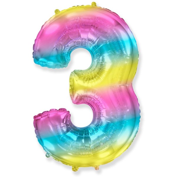 Воздушные шары с гелием. Шар радужная цифра 3 Заказать на сайте https://sharsky.msk.ru/ Воздушные шары. Доставка в Москве: Шар радужная цифра 3 Цены на https://sharsky.msk.ru/