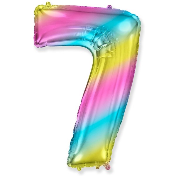 Воздушные шары. Доставка в Москве: Шар радужная цифра 7 Цены на https://sharsky.msk.ru/