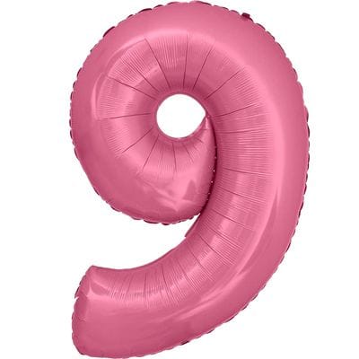 Шар розовая цифра 9
