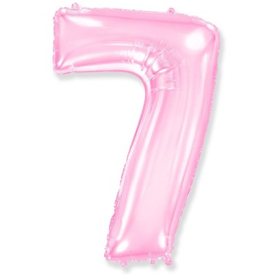 Шар розовая цифра 7