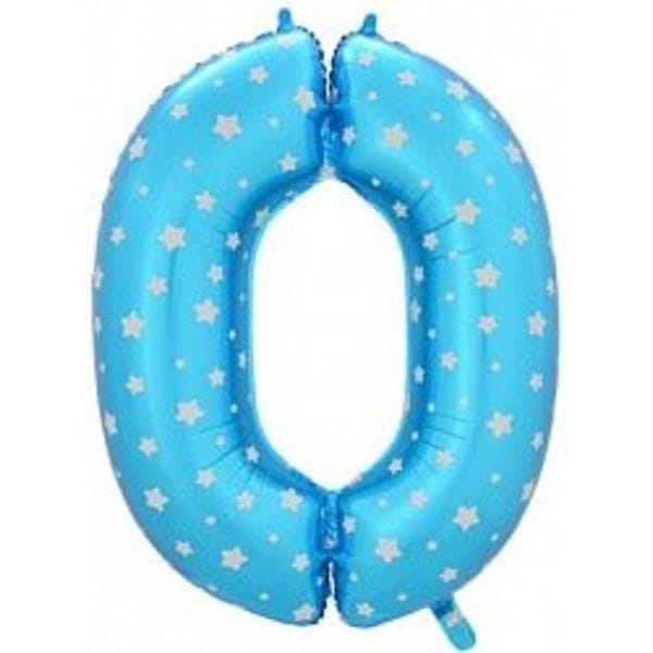 Воздушные шары. Доставка в Москве: Шар синяя цифра со звездами 0 Цены на https://sharsky.msk.ru/