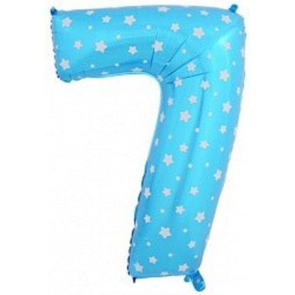 Воздушные шары. Доставка в Москве: Шар синяя цифра со звездами 7 Цены на https://sharsky.msk.ru/