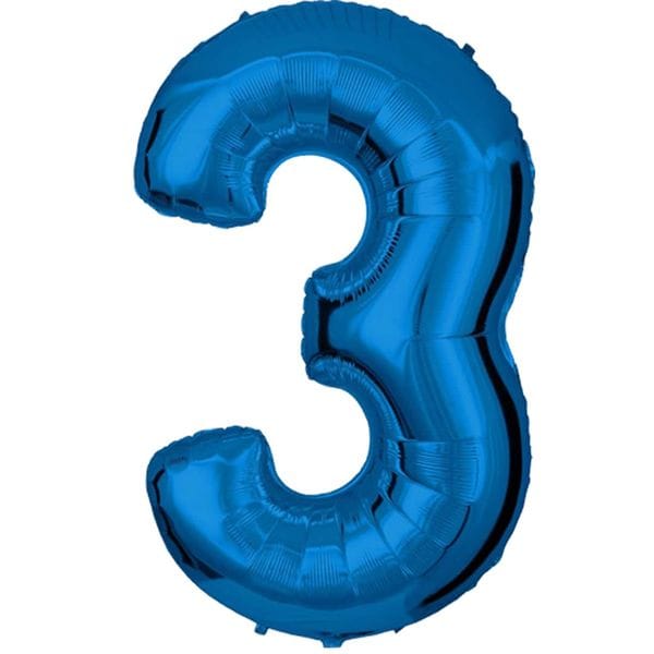 Воздушные шары. Доставка в Москве: Шар синяя цифра 3 Цены на https://sharsky.msk.ru/