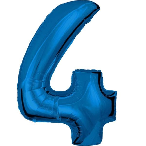 Воздушные шары. Доставка в Москве: Шар синяя цифра 4 Цены на https://sharsky.msk.ru/