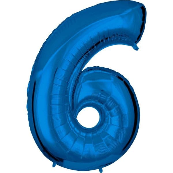 Воздушные шары. Доставка в Москве: Шар синяя цифра 6 Цены на https://sharsky.msk.ru/