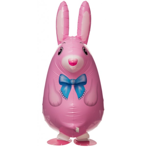 Воздушные шары. Доставка в Москве: Ходячая фигура "Кролик" Розовый, 64 см Цены на https://sharsky.msk.ru/