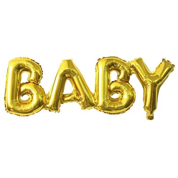 Воздушные шары. Доставка в Москве: Надпись Baby Золотая, 81 см Цены на https://sharsky.msk.ru/